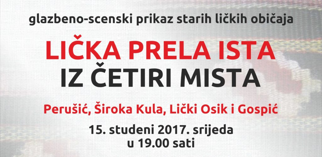 LIČKA PRELA ISTA IZ ČETIRI MISTA