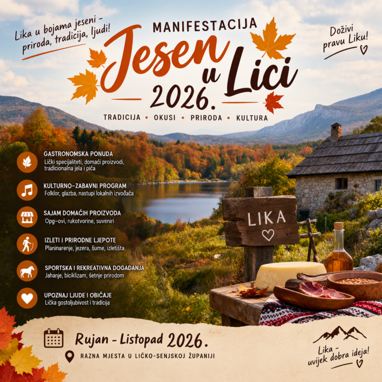 POZIV STUDENTIMA ZA RAD NA MANIFESTACIJAMA “JESEN U LICI 2026.”